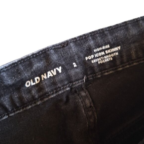 Old Navy Pop‎ Icon Skinny Jeans Gray Distressed Ripped Womens Size 2 - Picture 6 of 9